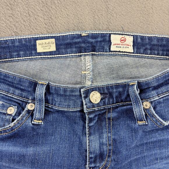 Adriano Goldschmied Ankle Jeans Women's 28R Blue Stilt Roll-Up Cigarette Roll-Up - Picture 4 of 10